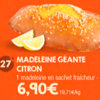 Madeleine géante Nature